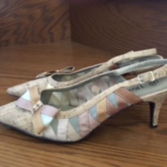 10W Cork and Net Sensational Slingbacks - Picture 1 of 2